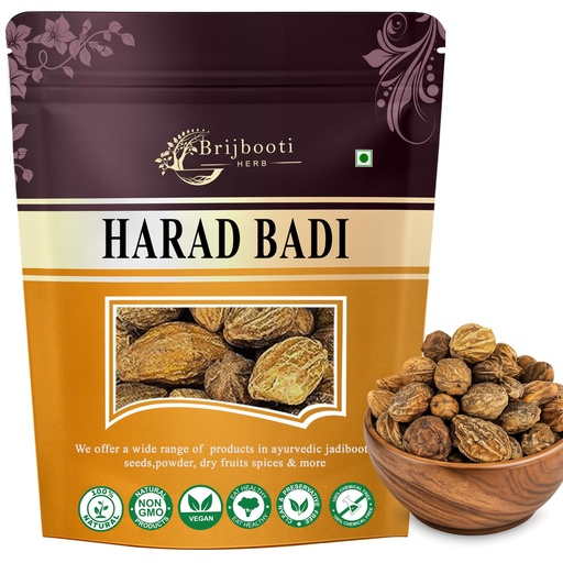 [BRSROHYFCEAR4CLO] Brijbooti Natural Harad badi Whole - 200 Gm - Kadukkai - Karakkaya - Yellow Terminalia Chebula, Haritaki | FSSAI, GMP, ISO Certified