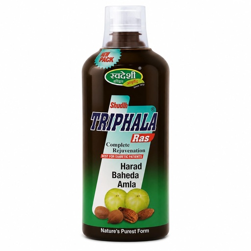 [BRSROCQ7BUMA4CY4] Swadeshi Shudh Triphala Ras 1000 ml | Ayurvedic Herbal Juice with Amla Haritaki and Bibhitaki