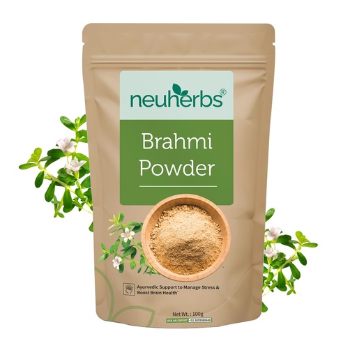 [BRSROBDQCIBQIF3J] Neuherbs Brahmi Powder - 100g For Men & Women | Ayurvedic Care To Manage Stress & Boost Brain Health | Rich in Antioxident | 100% Pure & Natural | No Added Preservatives
