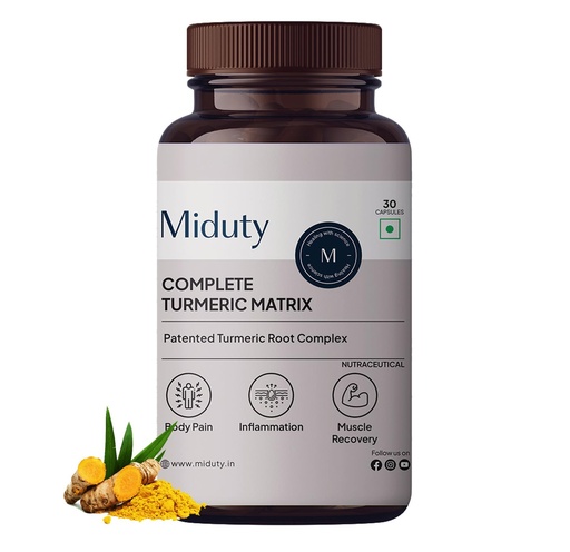 [BRSWYZY5OV4AMHTH] Miduty Palak Notes: Complete Turmeric Matrix Pure Extract of Curcuma Longa Roots with Patented Technology than 95% Curcuminodis 30 Veg Capsules