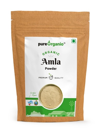 [BRSREGQ7DNYAM33V] Pure Organio Organic Amla Powder - Versatile Amla Powder for Eating and Healthy Hair Nourishment, Vitamin C Rich, Gooseberry Powder NPOP Indian Organic Certified (100 Gm)