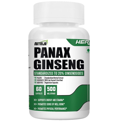 [BRSWGBI6AQPB4ET3] NutriJa Panax Ginseng Extract 500mg - 60 Capsules