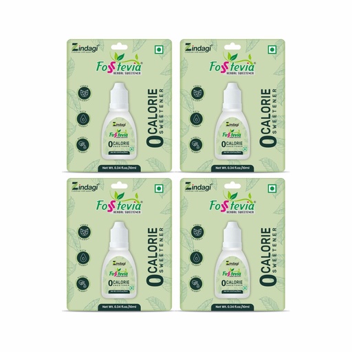 [BRSWG2YTOEBQ4AD4] Zindagi Stevia Liquid Drops | Natural & Zero Calorie Sugar Subsitute | Pack Of 4