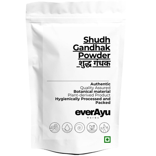 [BRSRGAQ6BNYRQC3G] Shudh Gandhak Powder – Gandhak Rasayan | Purified Sulphur Powder | Ayurvedic Gandhak Churna | Traditional Herbal Mineral Supplement | (100gm)