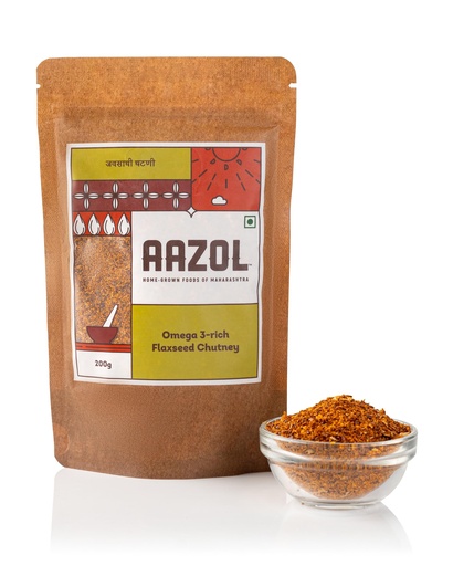 [BRSW2HY2BANROETX] Aazol Omega 3-rich Flaxseed Chutney - 200g | Authentic Alsi Chutney | Ideal for Salads, Yoghurts & Sandwiches | Ready to Eat
