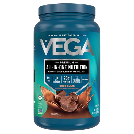 [BRSWG2YBDJ6GYA3Z] Vega Organic All-in-One Vegan Protein Powder, Chocolate - Superfood Ingredients, Vitamins for Immunity Support, Keto Friendly, Pea Protein for Women & Men, 1.6 lbs (Pack of 1)
