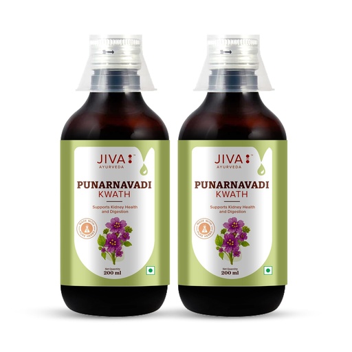 [BRSRAGADDJ7R4D3A] Jiva Punarnavadi Kwath Ayurvedic Herb For Kidney Support & Detoxification | Digestive Health | 100% Ayurvedic & Natural -200ml (Pack of 2)