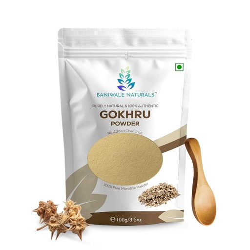 [BRSRAAA5PJ7BAYI4] Gokshura Powder - 100g | Tribulus Terrestris/Gokhru Churna | Boost Energy, Strength & Testosterone | Pure & Natural | Non GMO With No Added Preservatives