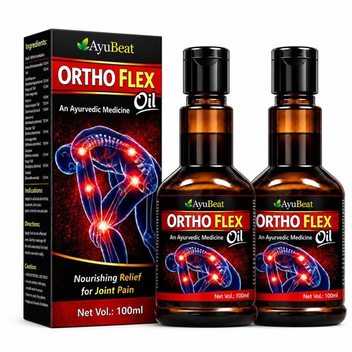 [BRSRYEL7BV6QOYLP] Ortho Flex Ayurvedic Joint Pain Relief Oil 100ml set of 2, Herbal Massage Oil with Ashwagandha Shallaki for Knee Joint Back and Muscle Care