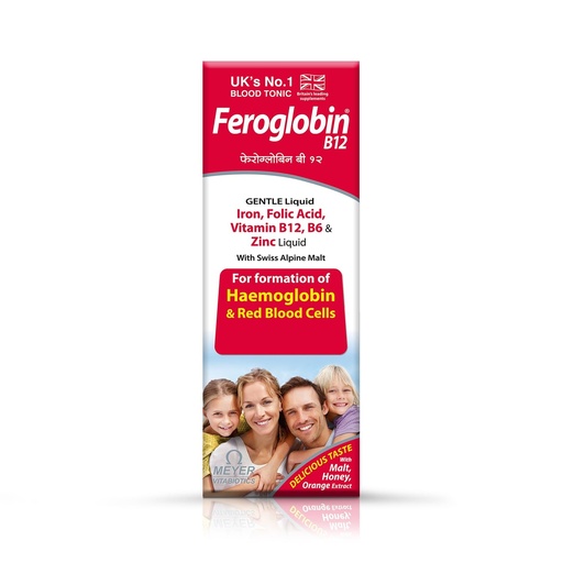 [BRSROGI2DEHBQDTL] Feroglobin B12 Liquid 200ml- Hematinic Liquid Supplement for Health & Vitality | Reduces Fatigue | Iron, B Vitamins & Minerals (Pack of 1)