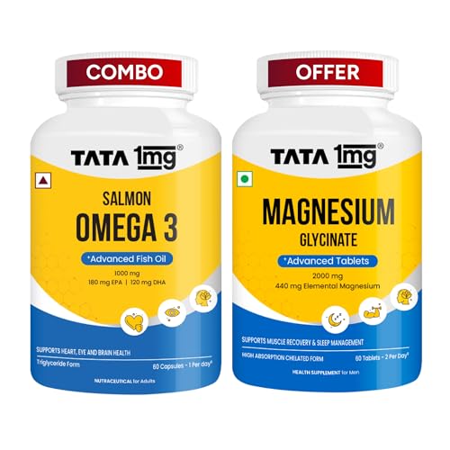 [BRSRGAYTBN6BU3T5] Tata 1mg Magnesium Glycinate 60+ Tata 1mg Salmon Omega 60