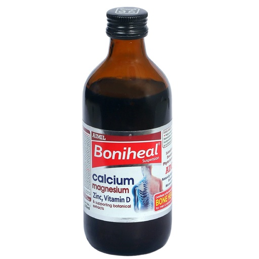 [BRSWGGL7CANR43LP] AIMIL Boniheal Suspension (200ml) | Calcium Supplement with Magnesium, Zinc & Vitamin D | Herbal Tonic for Bone Health & Joint Pain Relief for Men & Women (Pack of 1)