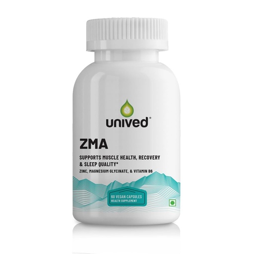 [BRSROAA3OJ6QGAD3] Unived ZMA | Muscle Recovery and Endurance Supplement for Men and Women | 60 Vegan Caps
