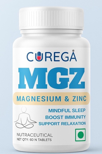 [BRSRGGL3O4CQGAYU] MGZ Magnesium & Zinc Tablets for Mindful Sleep, Relaxation & Immunity Support | Nutraceutical Supplement | 60 Tablets