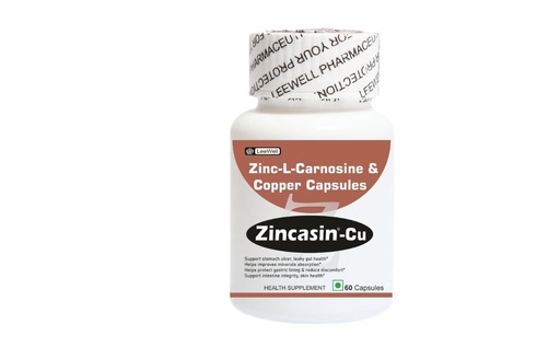 [BRSRAAQKA4PGGCLU] Zincasin-CU (LeeWell) Zinc L Carnosine with Copper Supplement- 60 Capsules