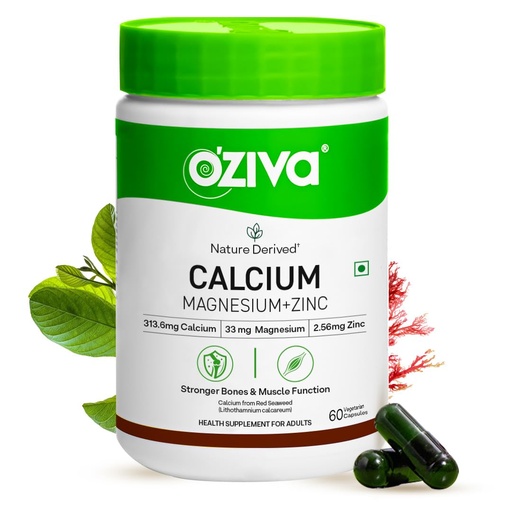 [BRSREZD6OIMQ4C33] OZiva Calcium Magnesium Zinc with Vitamin D3, Bone Health, 60 Caps