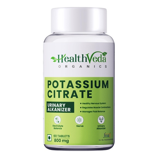 [BRSRMYY7DIBQ4YI3] Health Veda Organics Potassium Citrate 800Mg I 60 Veg Tablets I Support Nerve, Muscle, Joints and Bone Health I Helps Manage Electrolytes | For Both Men & Women