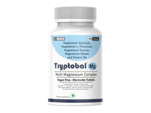 [BRSRGYY5PJYGK3AV] Mg ( LeeWell ) Chewable Multi Magnesium Complex Supplement | Magnesium L threonate, Magnesium Glycinate, Magnesium Taurate, Magnesium Malate, Vitamin B6 | Sleep, Stress Relief, Brain Focus, Heart & Muscle Support - 60 Sugar free Tablets