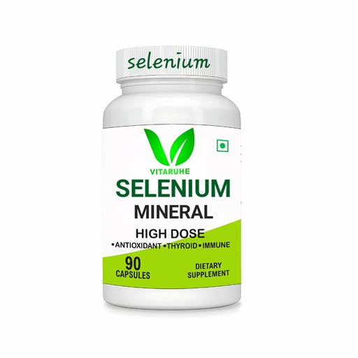 [BRSRMAIEA4CWCH3F] Vitaruhe® Selenium High Strength | 90 Capsules | Contributes to Normal Thyroid Function, Immune Function, Hair, Skin & Nails | Essential Trace Mineral