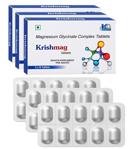 [BRSRGZA6CANBSGYU] Magnesium Glycinate Chelated Tablets 1000mg, 30 Tablets 200mg Elemental Magnesium, Supports Muscle Recovery & Leg Cramps, Sleep & Nerve Relaxation, Gentle On Stomach
