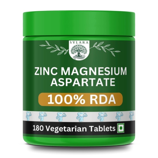 [BRSREAQRCJ7B4CLX] Sylara Zinc Magnesium Aspartate -180 Tablets Capsules - ZMA with Vitamin B6 Supplement