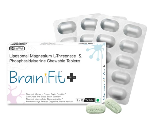 [BRSRAEICOYBRG3AZ] Plus (LeeWell) Liposomal Magnesium L-Threonate & Phosphatidylserine 2000mg Magnesium L-Threonate per Serving, 100mg Phosphatidylserine per Serving, Sunflower Lecithin- 30 chewable tablets