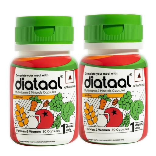 [BRSRGBI7OV7AOAY4] Diataal Multivitamin with Biotin, B12, Niacin, Zinc & Folic Acid | Daily Supplement for Hair, Skin, Immunity & Energy | Men & Women | 30 Capsules |Pack of 2|