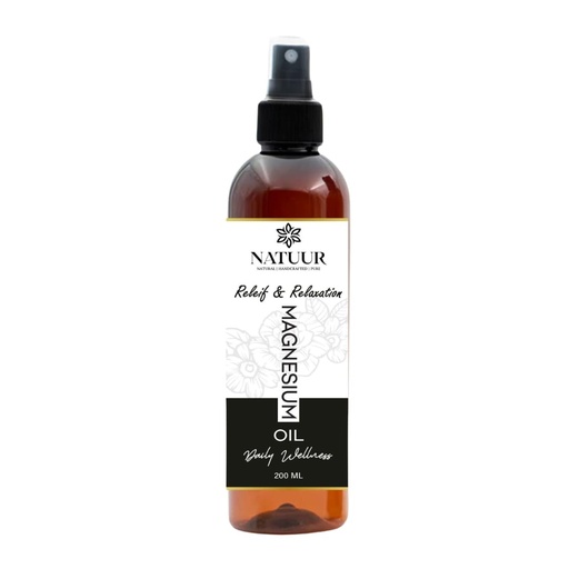[BRSREEL3OYMREGY3] NATUUR Pure Magnesium Oil 200ml | Transdermal Application | For Healthy Skin, Sleep & Muscle Recovery | 100% Natural & Therapeutic Grade | Fast Absorbing | Ideal for Massage & Daily Use