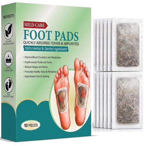 [BRSRYEITOFYR4E3A] Premium Foot Detox Pads for Men & Women | Herbal Foot Patches for Stress Relief, Better Sleep & Foot Cleansing | Overnight Detox Foot Patch