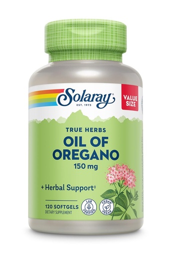 [BRSROAQEA4BQ4H3U] SOLARAY Oil of Oregano Softgels 150 mg - Oregano Oil Supplement for Powerful Wellness Support - Gentle Digestion - Extra Virgin Olive Oil Base - Vegan, 60-Day Guarantee - 120 Servings, 120 Softgels