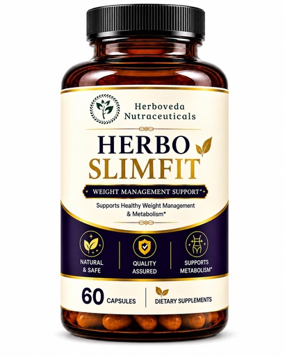 [BRSRYGDRCIGQE33B] Herbo Slimfit 60 Capsules | Weight Loss Supplement for Women & Men With Green Tea , Black Pepper , Vrikshamla , Guggulu , Haritaki , Ginger , Fenugreek | Metabolism Booster, Fat Burner Weight Loss Supplement for Fat Burn