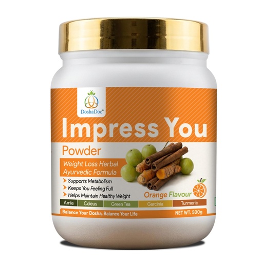 [BRSRGCTYBMCQ2FD5] ImpressYou Weight Loss Powder | Metabolism & Fat Burner Support with Green Tea, Green Coffee & Garcinia | Ayurvedic Digestion & Weight Management Supplement (500 Gm)