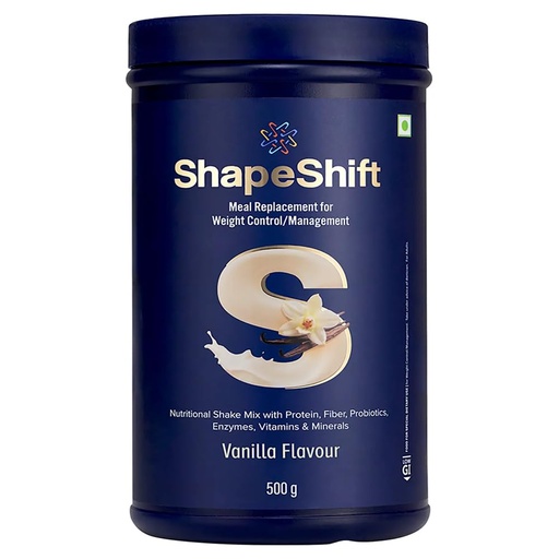 [BRSRYZQ7BYFAA2Q7] ShapeShift Meal Replacement Shake, Vanilla Flavour, with Protein, Fiber, Probiotics, Enzymes, Vitamins & Minerals, 500 g