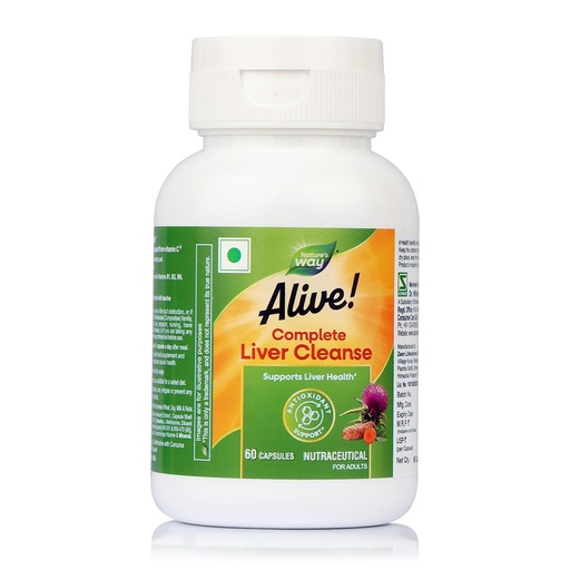 [BRSRGGIPBUCG2ADJ] Nature's Way Alive Complete Liver Cleanse & Detox Supplement with Milk Thistle & Glutathione | Supports Natural Liver Health & Fatty Liver Care | 60 Veg Capsules