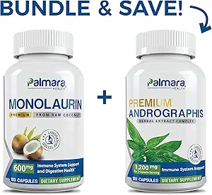 [BRSROYIZAF7GYFL5] Palmara Health Premium Monolaurin 600mg + Andrographis Extract