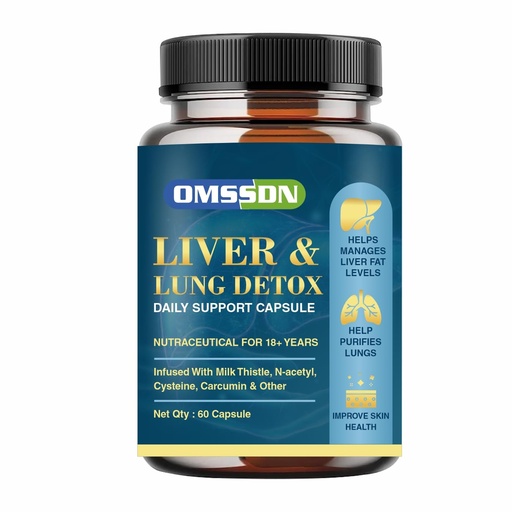 [BRSREBD5OIPBSETJ] Liver Detox Supplement & Lung Detox Daily Support With Milk Thistle and Curcumin For Fatty liver 60 Capsules (Pack of 1)