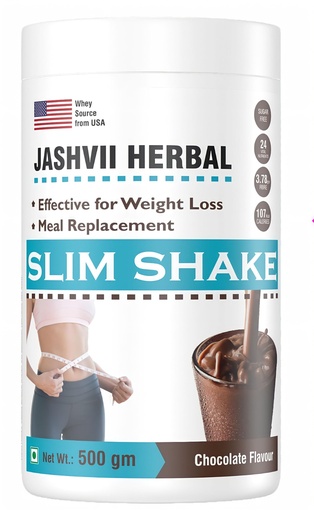 [BRSRAZIYC57R4CD2] Slim Protein Powder Meal Replacement Shake | For Weight Control And Management | 23 gm Protein With 8 Ayurvedic Superfood | Sugar Free | For Men and Women (500 gm) (Chocolate)
