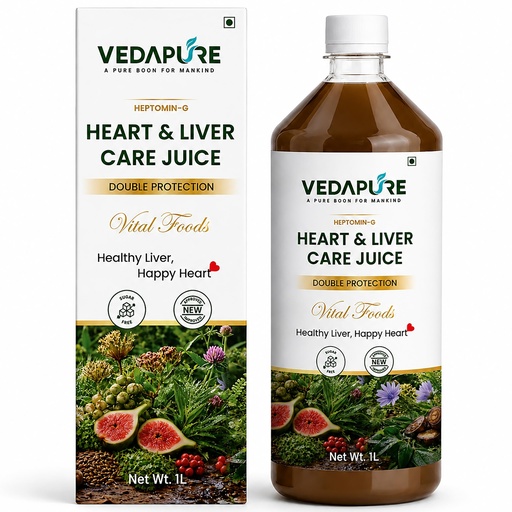 [BRSRYZAEBYPRSC35] Vedapure Heart & Liver Care Juice 1 Litre | Herbal Liver Detox Supplement