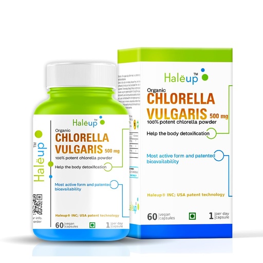 [BRSRAEATBUPR4EI7] Organic Chlorella Detox Caps 500 mg | Protects Liver and promotes Health | Removes Heavy Metals & Body Toxins I 60 Veg Capsules
