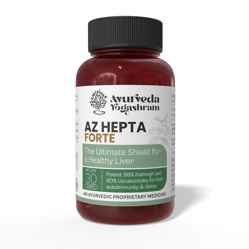 [BRSRYYY6BYHQ4AI6] Ayurveda Yogashram AZ Hepta Fort Liver Detox Supplement | Ayurvedic Liver Care & Fatty Liver Support | 30 Veg Capsules