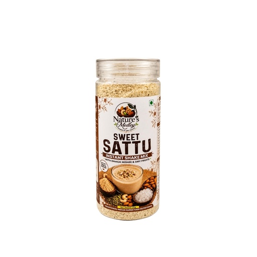 [BRSRYYYNCRYB4HT3] Nature's Medley Sweet Sattu Instant Shake Mix, with Dhaga Mishri and Dry Fruits, Rich in Omega, 125g