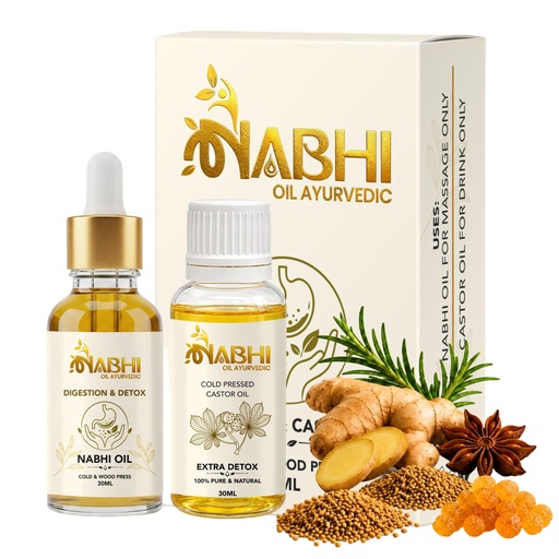 [BRSRYZAYARYAKHT6] Nabhi Oil for Digestion & Weight Loss | Nabhya Dhara Belly Button | 30ml
