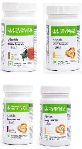 [BRSW2BQZPMDQOHYZ] Herbalife Nutrition AFRESH ENERGY ginger +TULS+ELA+LEMN 4 PIECE Combo (200 GRAMS (4 PIECE))