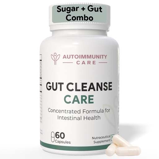 [BRSROBI7BN5WYHL3] Autoimmunity Care Gut Cleanse | Berberine HCL & Herbal Blend for Gut Health, Sugar Control, Immunity, Liver Detox & Metabolism Support | 60 Capsules