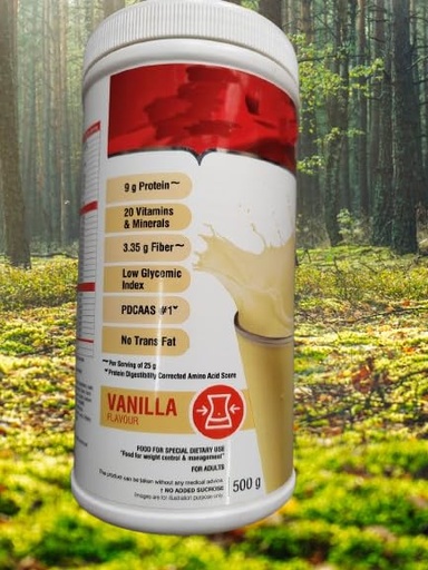 [BRSRGAIYOJ4A2H3B] Veslim Meal Replacement Shake Powder, Vanilla Flavour, 9g Protein, 20 Vitamins & Minerals, Low Glycemic Index, 500g