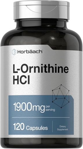 [BRSWGHD6CIIBUFDP] Horbäach L Ornithine HCl Silencio 1900mg Silencio 120 Capsules Silencio No GMO &amp; Gluten Suplemento gratuito