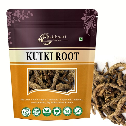 [BRSRAHAHOACQ2ALH] Brijbooti Kutki 50 gm | Liver Support & Detox | kutki root tea | Katuki | Katuka | Picrorhiza kurroa | Ayurvedic Herb