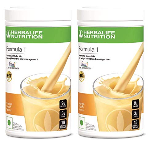 [BRSWGHYYCMBQG2T5] Herbalife Formula 1 Nutritional shake mix (Pack of 2) (Orange Cream)