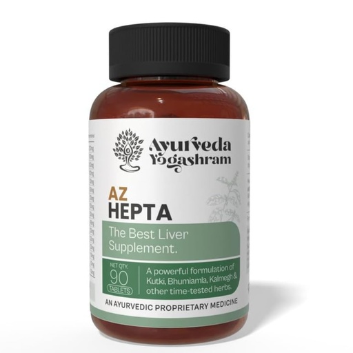 [BRSRMBAPCIMBSG3A] Ayurveda Yogashram AZ Hepta Liver Detox Supplement | Liver Care & Fatty Liver Support | With Kutki, Kalmegh, Bhumi & Amla | 90 Veg Tablets