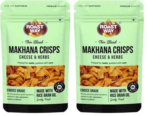 [BRSRYZAOOQFBGHL2] Roastway Foods Makhana Chips – Light & Crunchy Snack | High-Protein, Gluten-Free Trans Fat Free Superfood (Pack of 2)